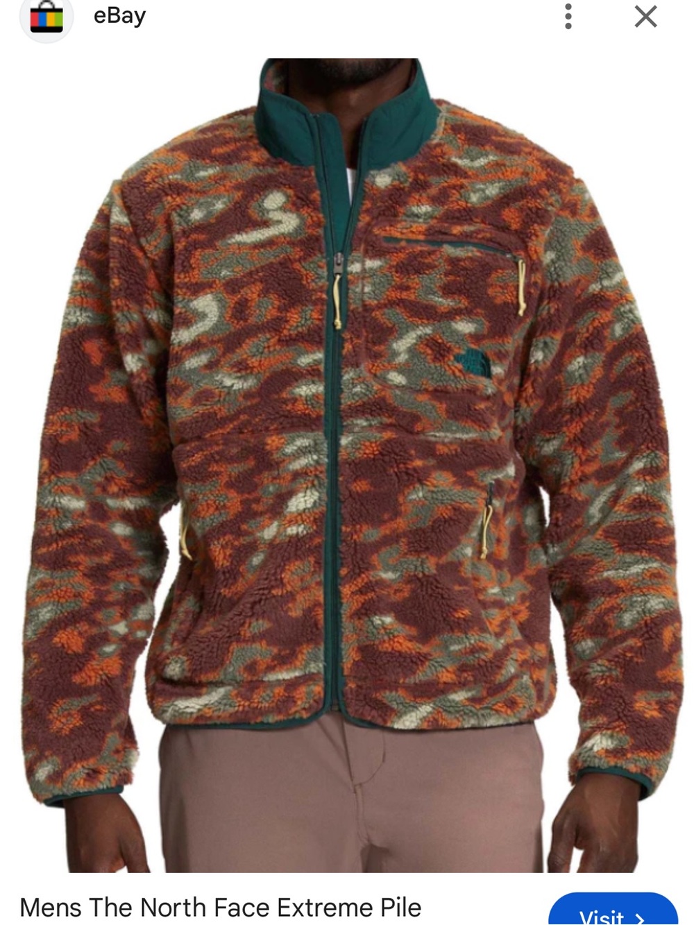 North Face - Camouflage Camo Sherpa Zip Jacket